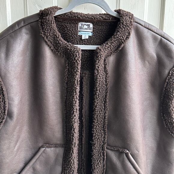 Future Collective x Reese Blutstein Faux Shearling Lined Leather Vest - Picture 3 of 8